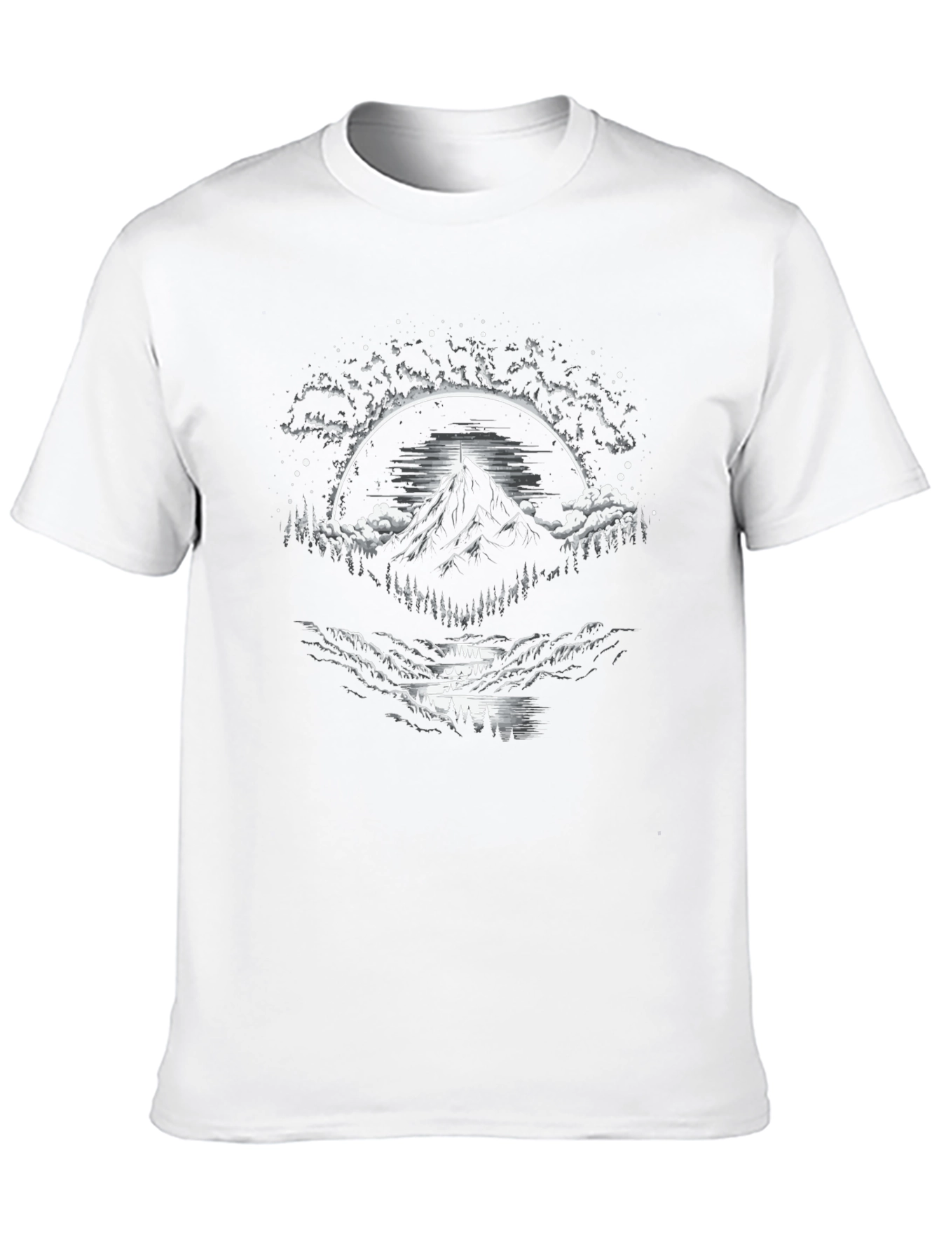 Mountain Peak Graphic Tee - Black Cotton Blend