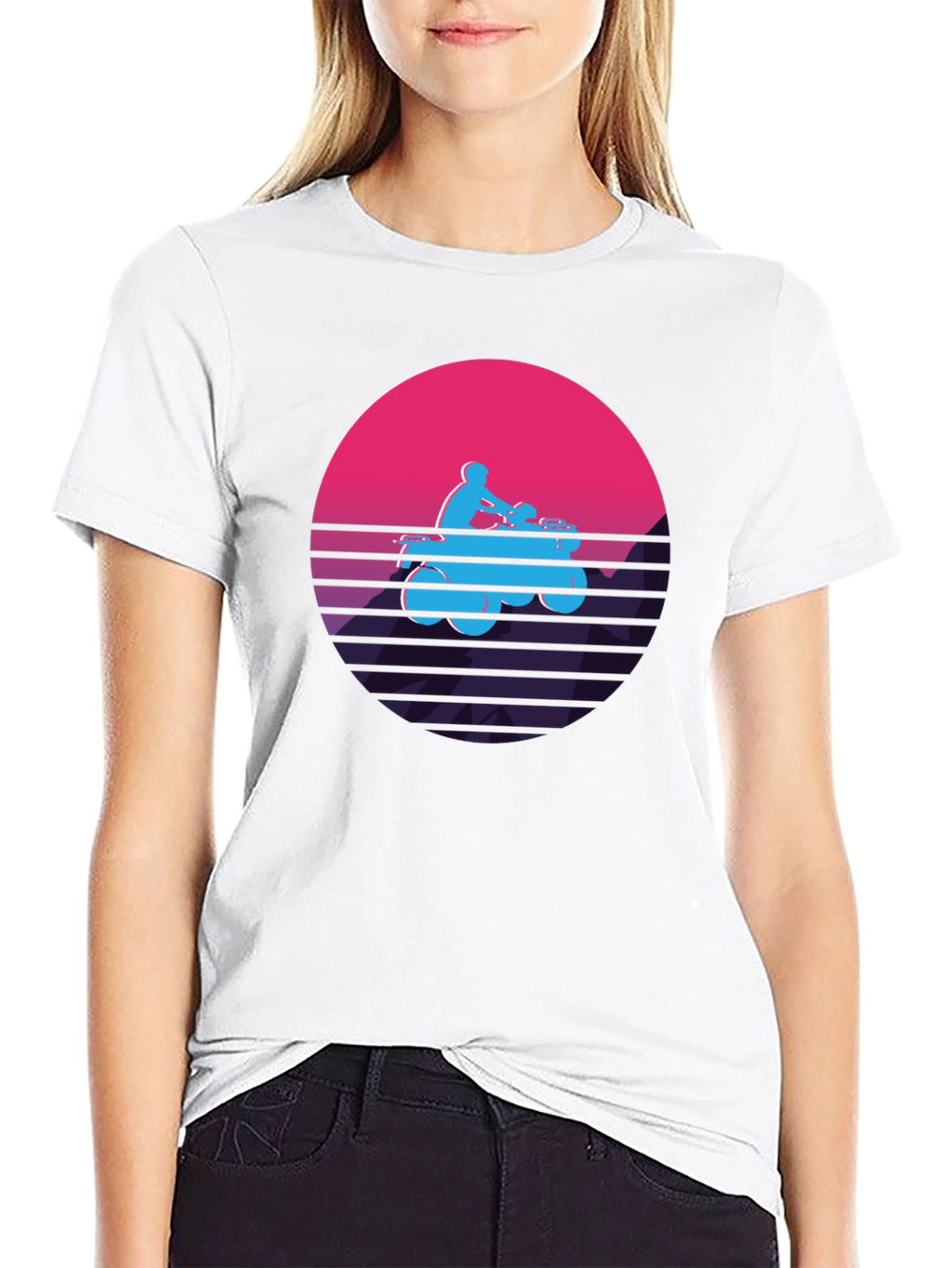 Retro ATV Rider Graphic Tee - Black