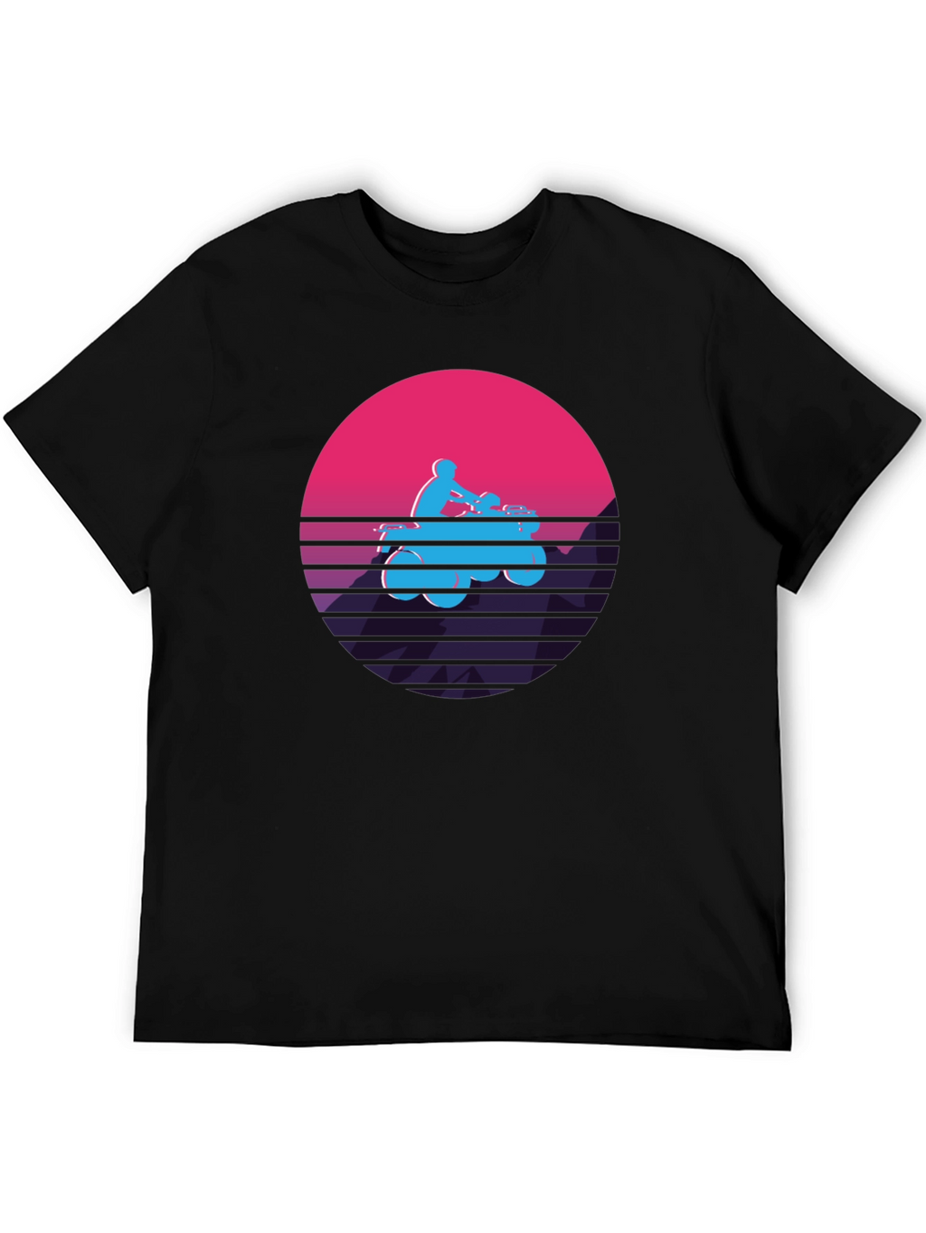 Retro ATV Rider Graphic Tee - Black