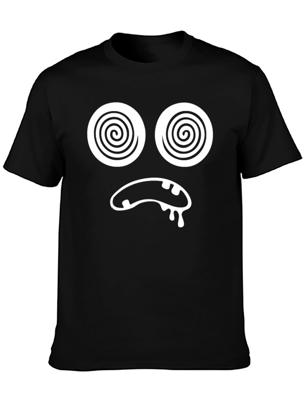 Funny Dizzy Face Graphic T-Shirt - Unisex Black Tee