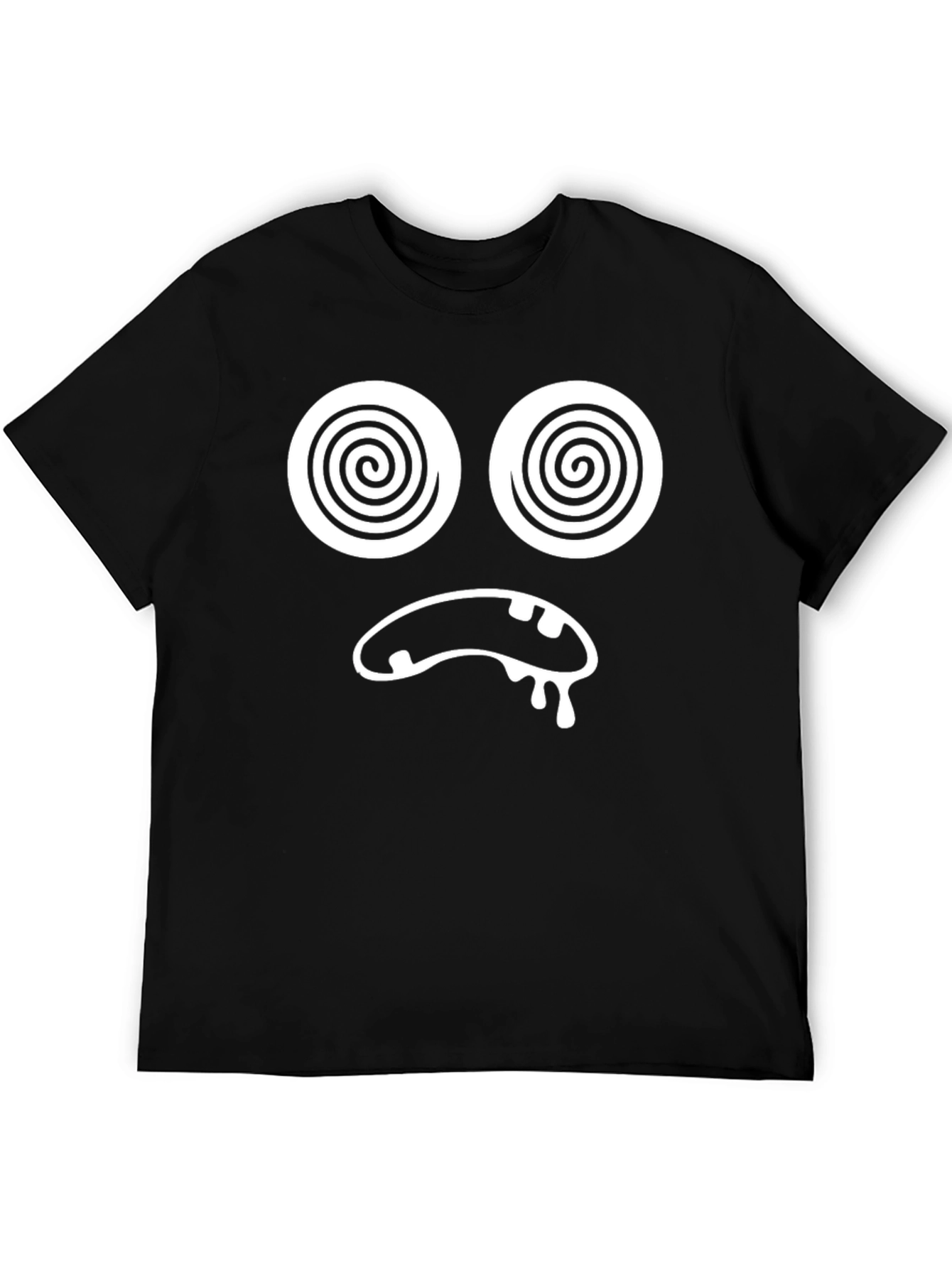 Funny Dizzy Face Graphic T-Shirt - Unisex Black Tee