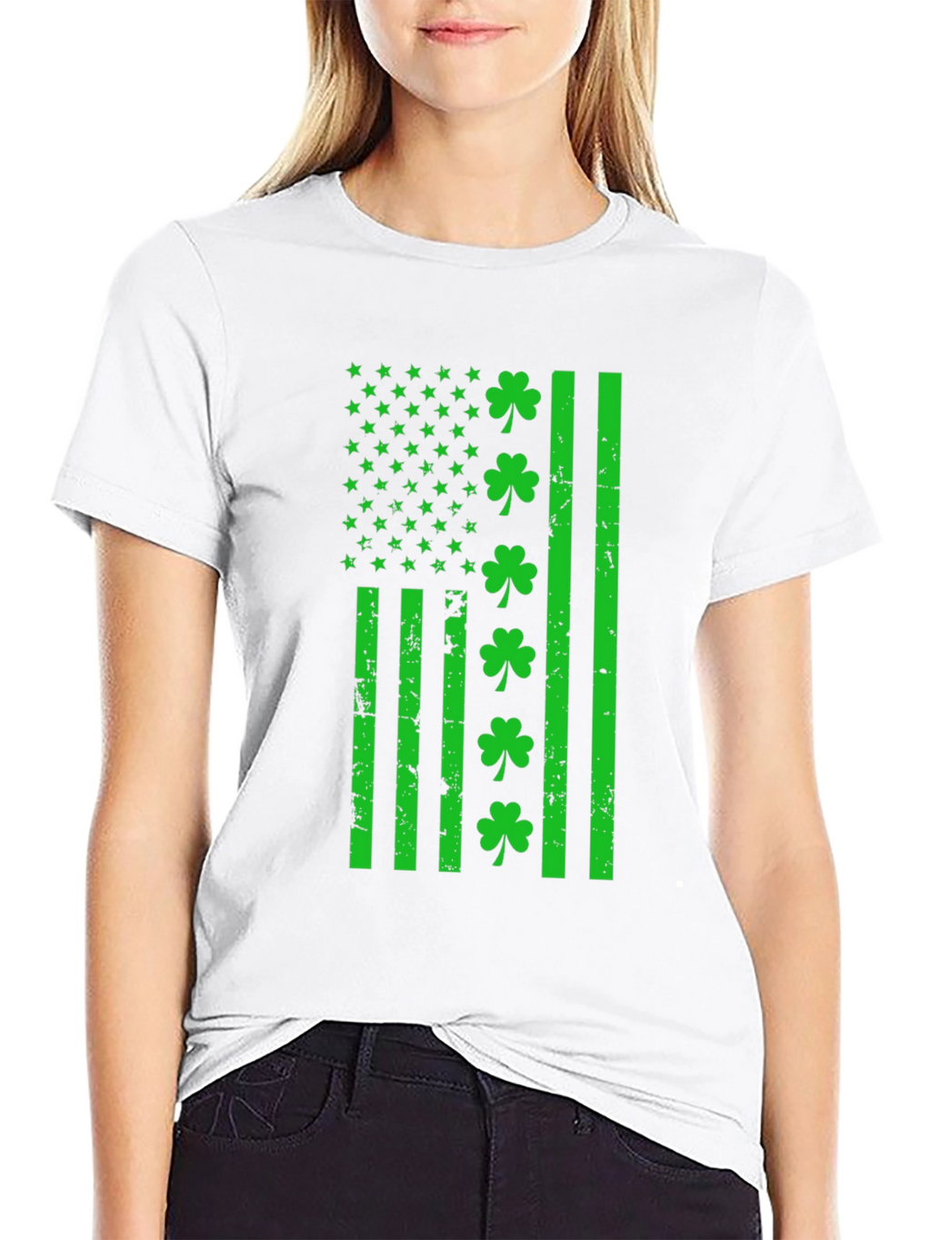 St. Patricks Day Shamrock Flag Graphic T-Shirt