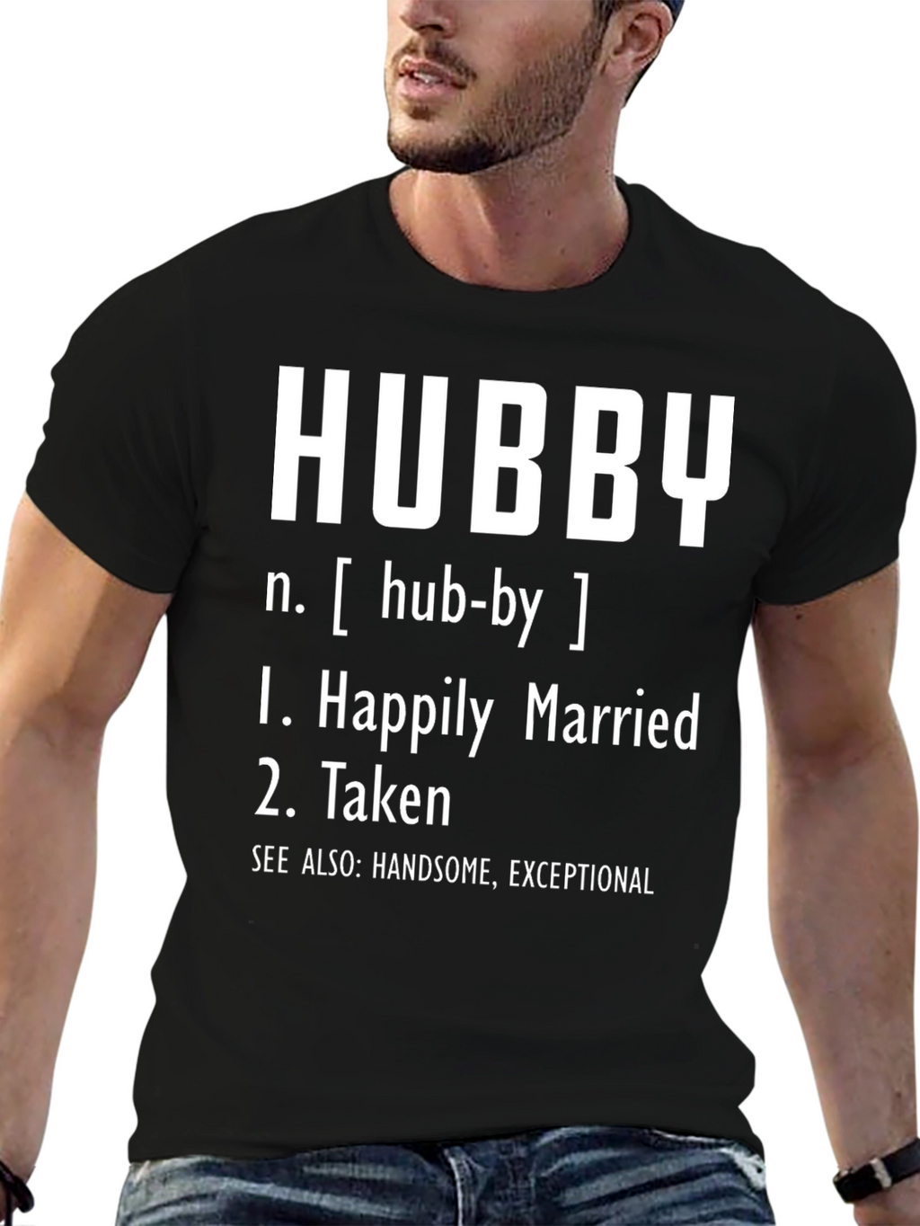Hubby Definition Graphic Tee - Happily Married Taken