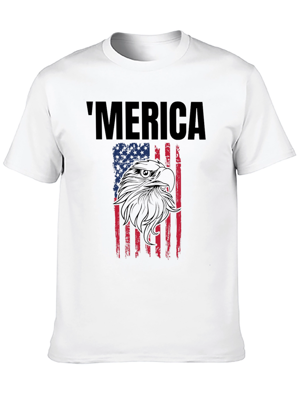 Patriotic Merica Eagle Flag Graphic T-Shirt