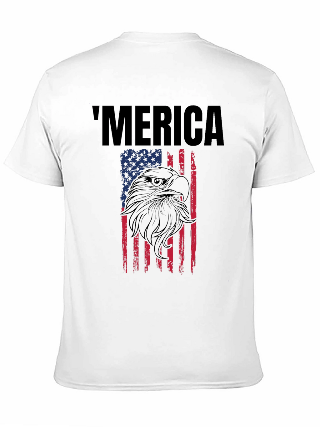 Patriotic Merica Eagle Flag Graphic T-Shirt