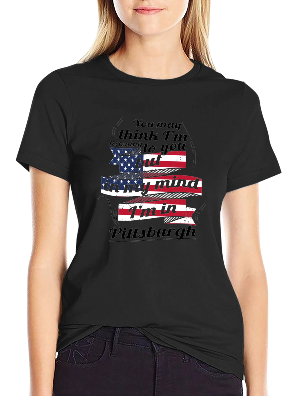 Pittsburgh Mind USA Flag Novelty T-Shirt
