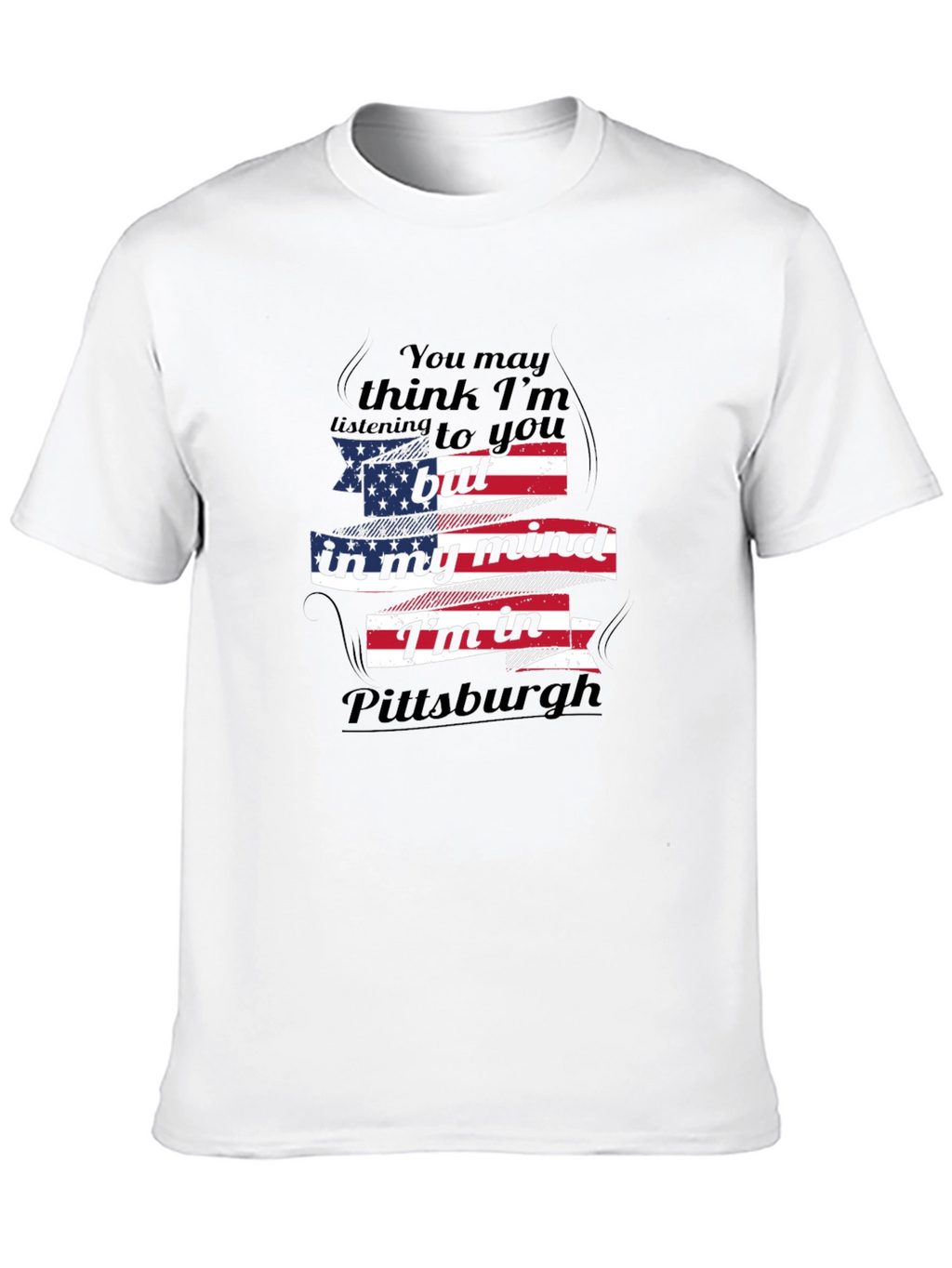 Pittsburgh Mind USA Flag Novelty T-Shirt