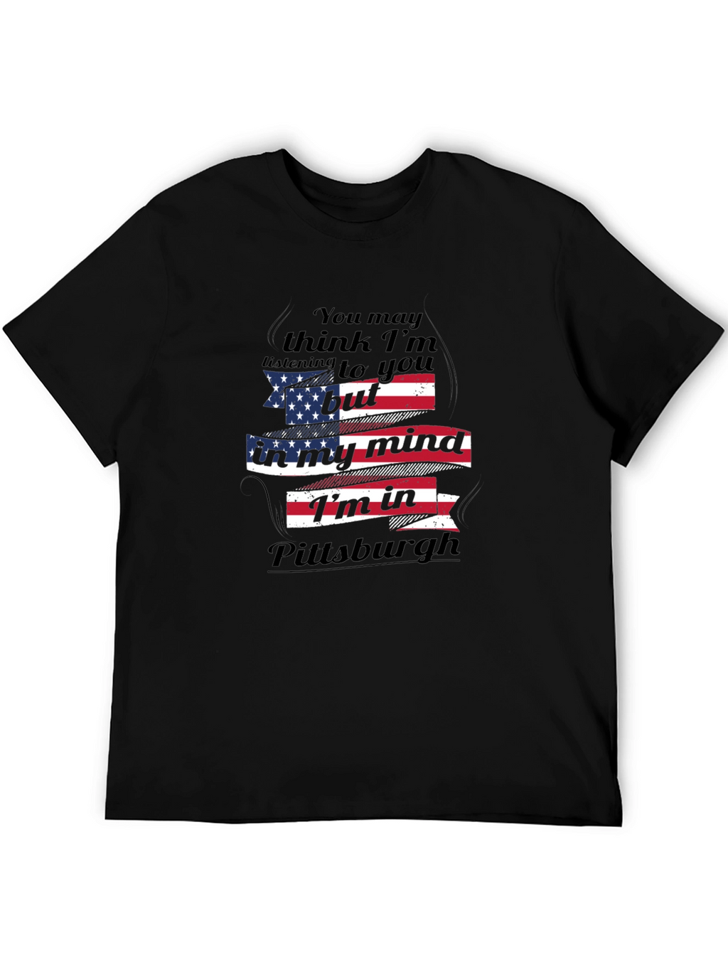 Pittsburgh Mind USA Flag Novelty T-Shirt