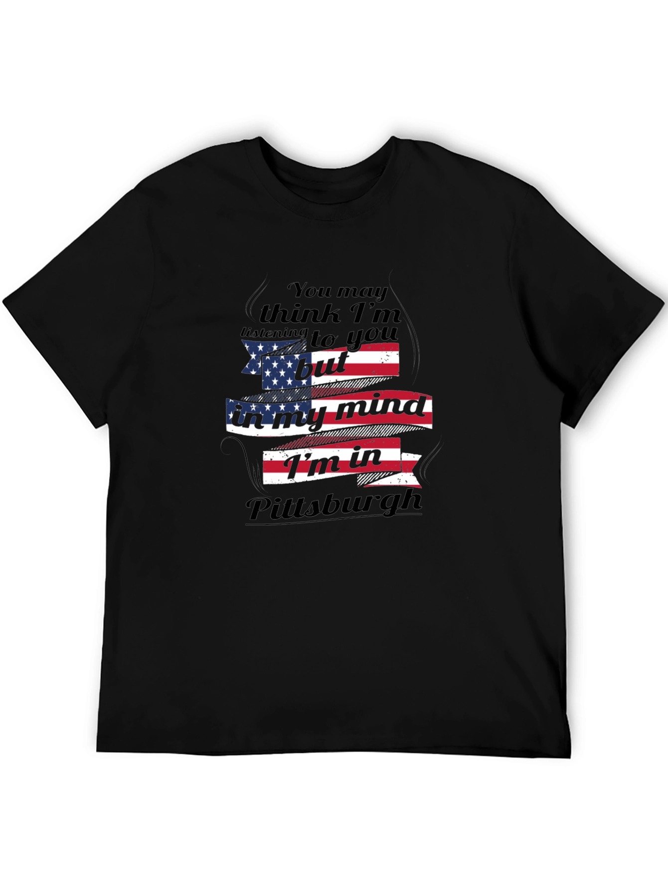 Pittsburgh Mind USA Flag Novelty T-Shirt
