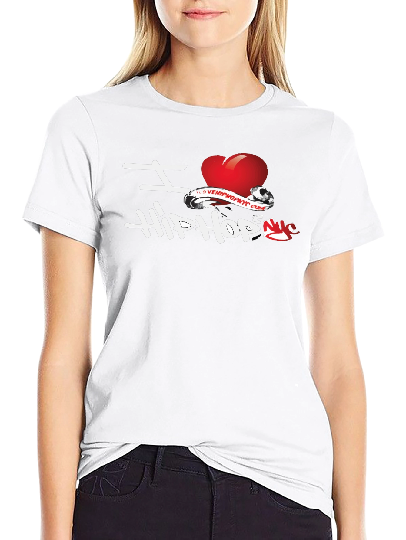 I Love Hip Hop Black Graphic T-Shirt