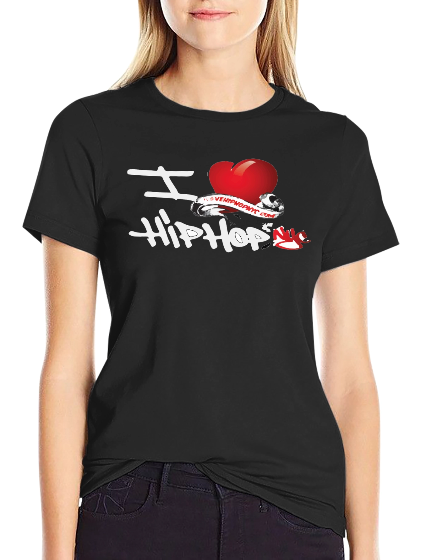 I Love Hip Hop Black Graphic T-Shirt