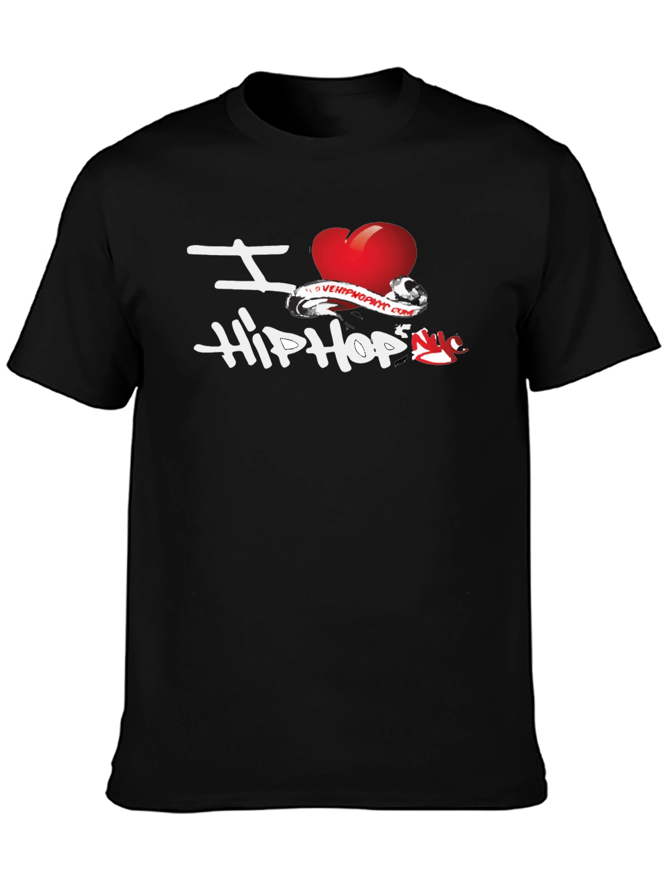 I Love Hip Hop Black Graphic T-Shirt