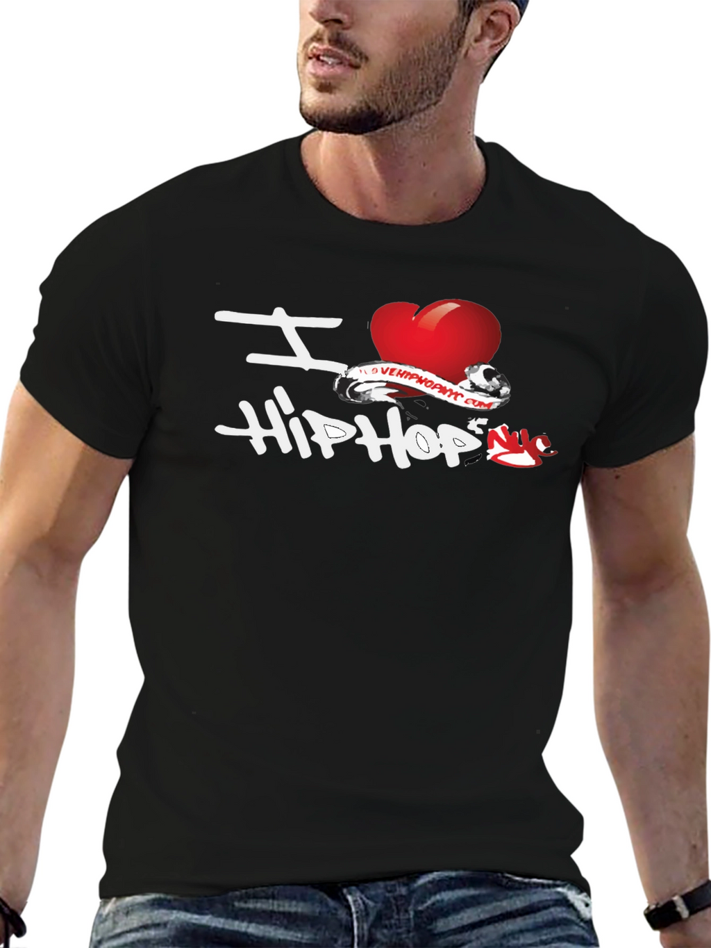 I Love Hip Hop Black Graphic T-Shirt