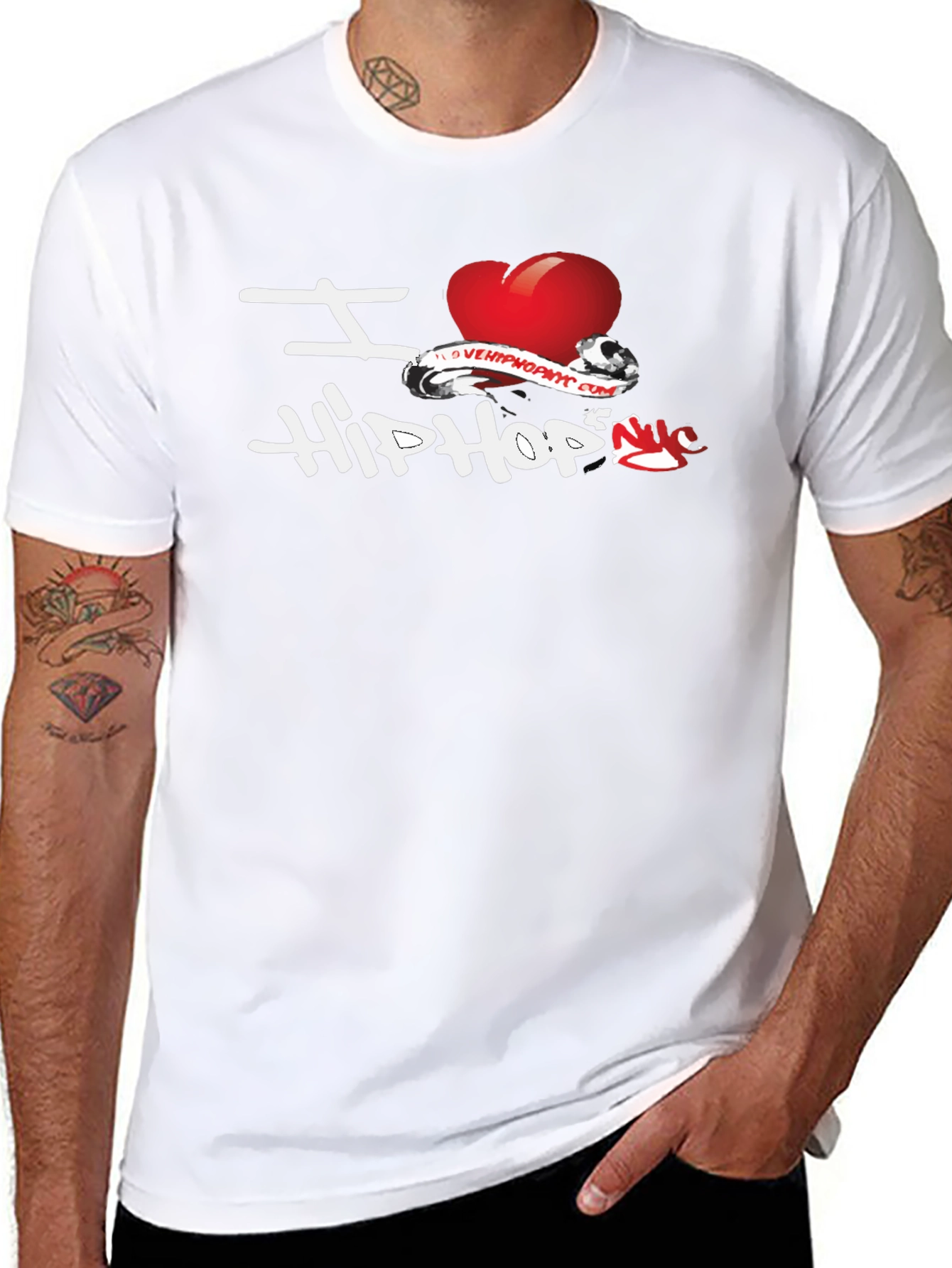 I Love Hip Hop Black Graphic T-Shirt