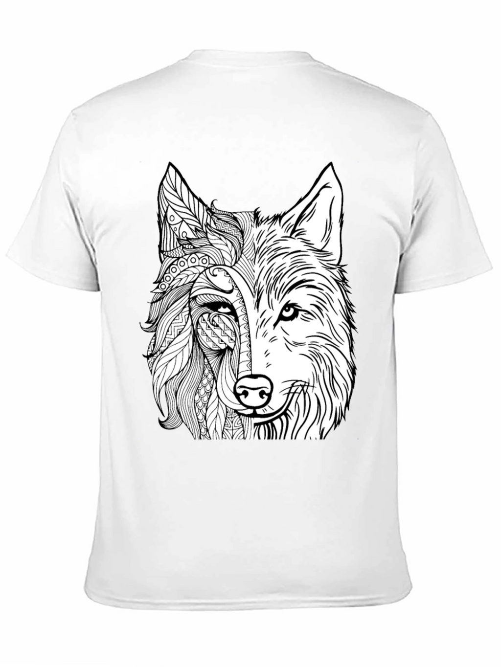 Wolf Graphic Print Black T-Shirt