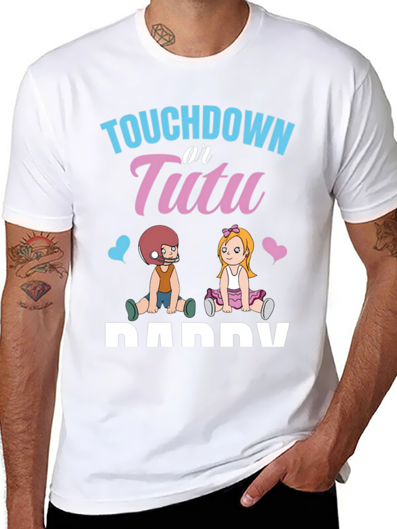 Touchdown or Tutu Gender Reveal T-Shirt