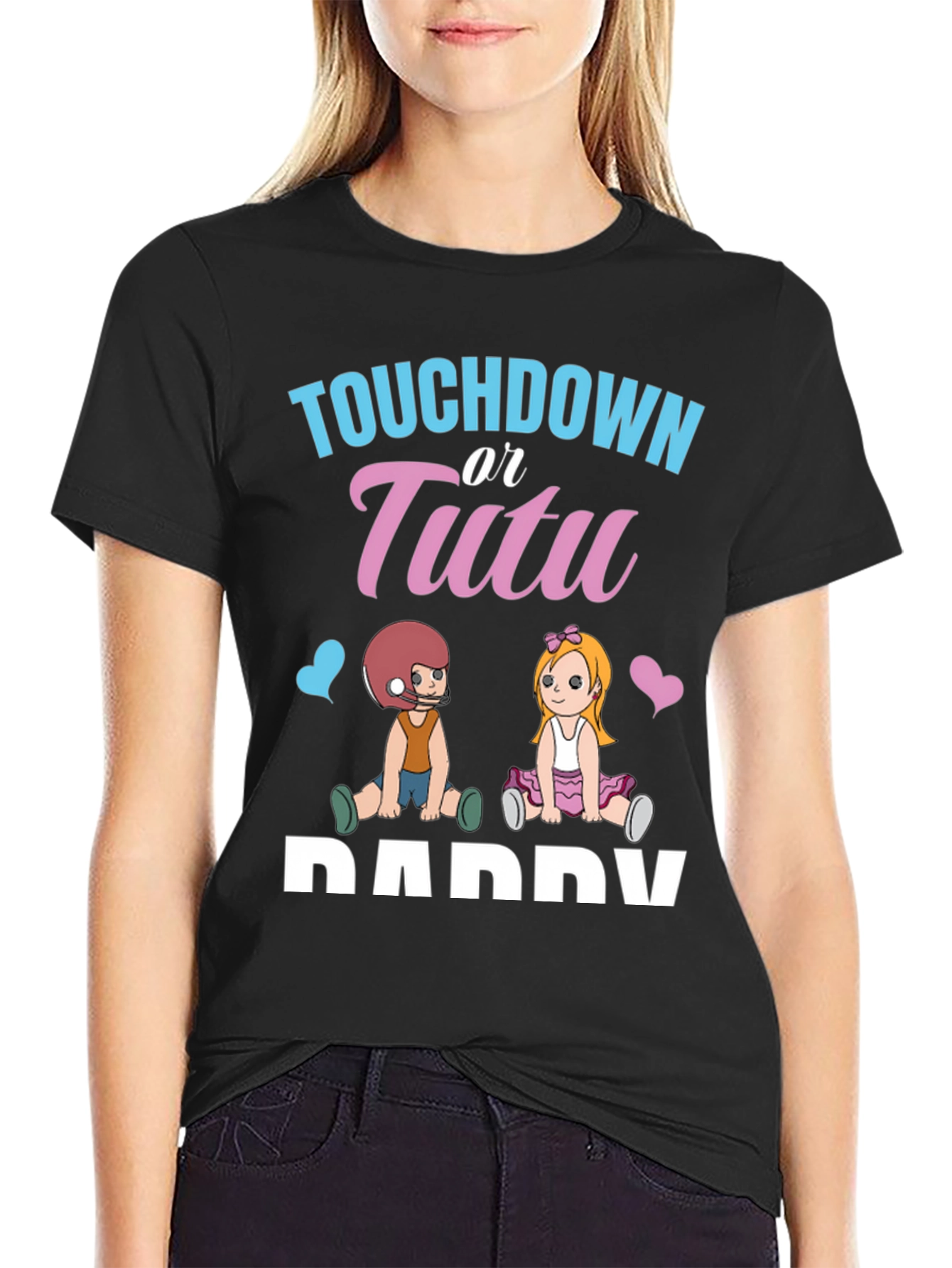 Touchdown or Tutu Gender Reveal T-Shirt