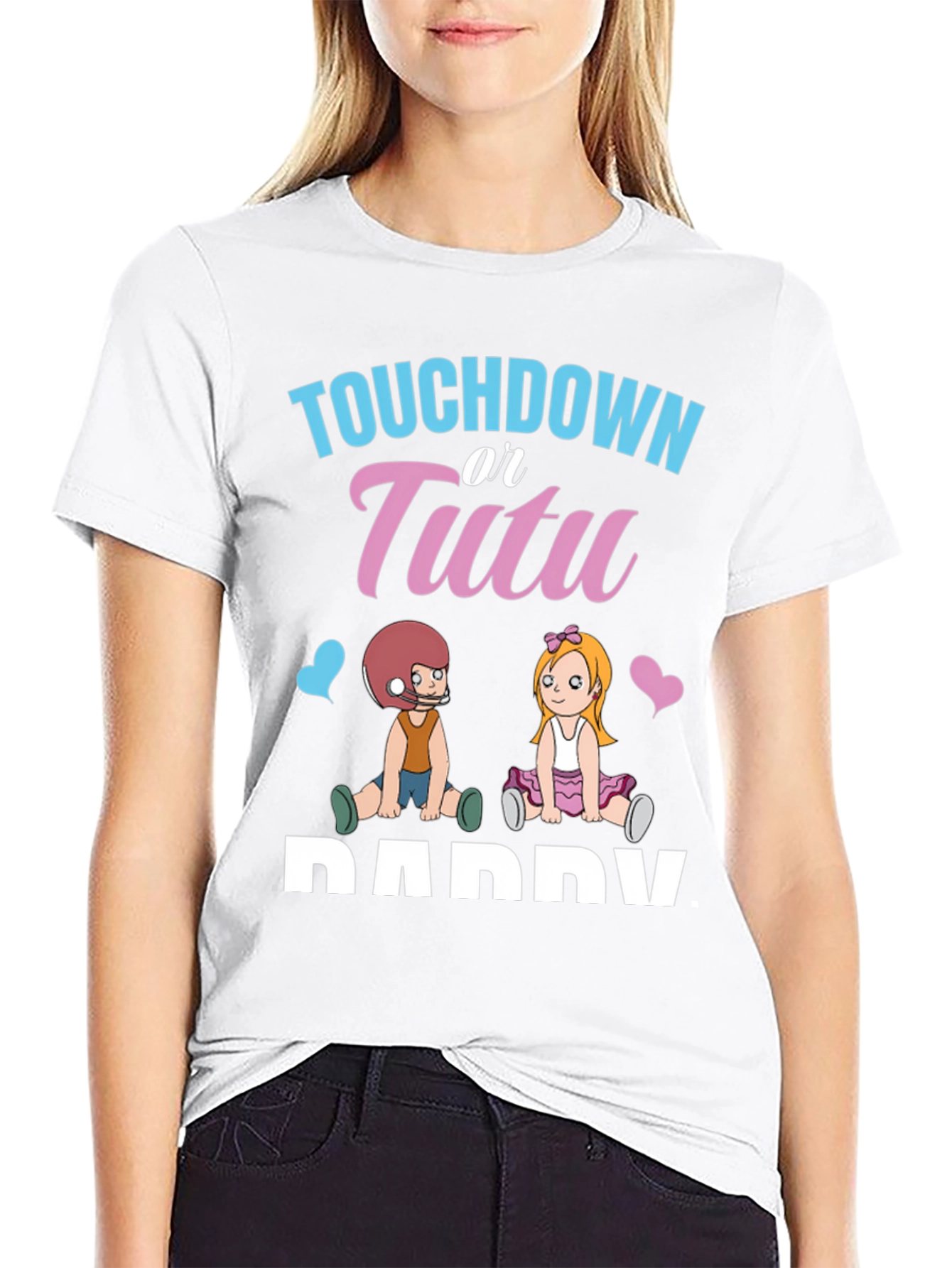 Touchdown or Tutu Gender Reveal T-Shirt