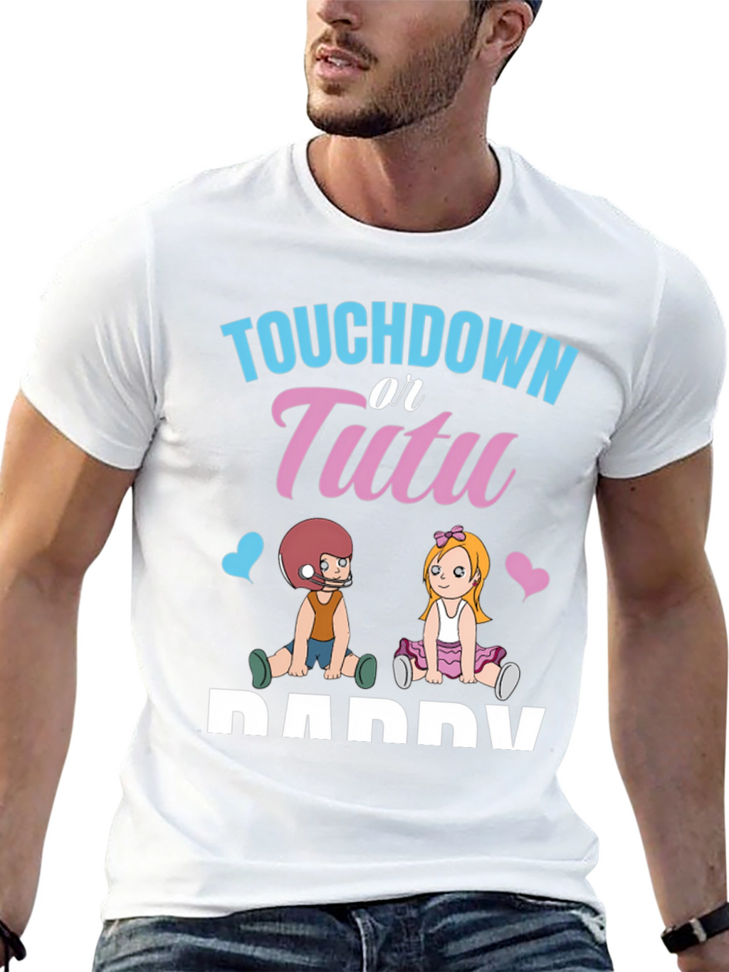 Touchdown or Tutu Gender Reveal T-Shirt