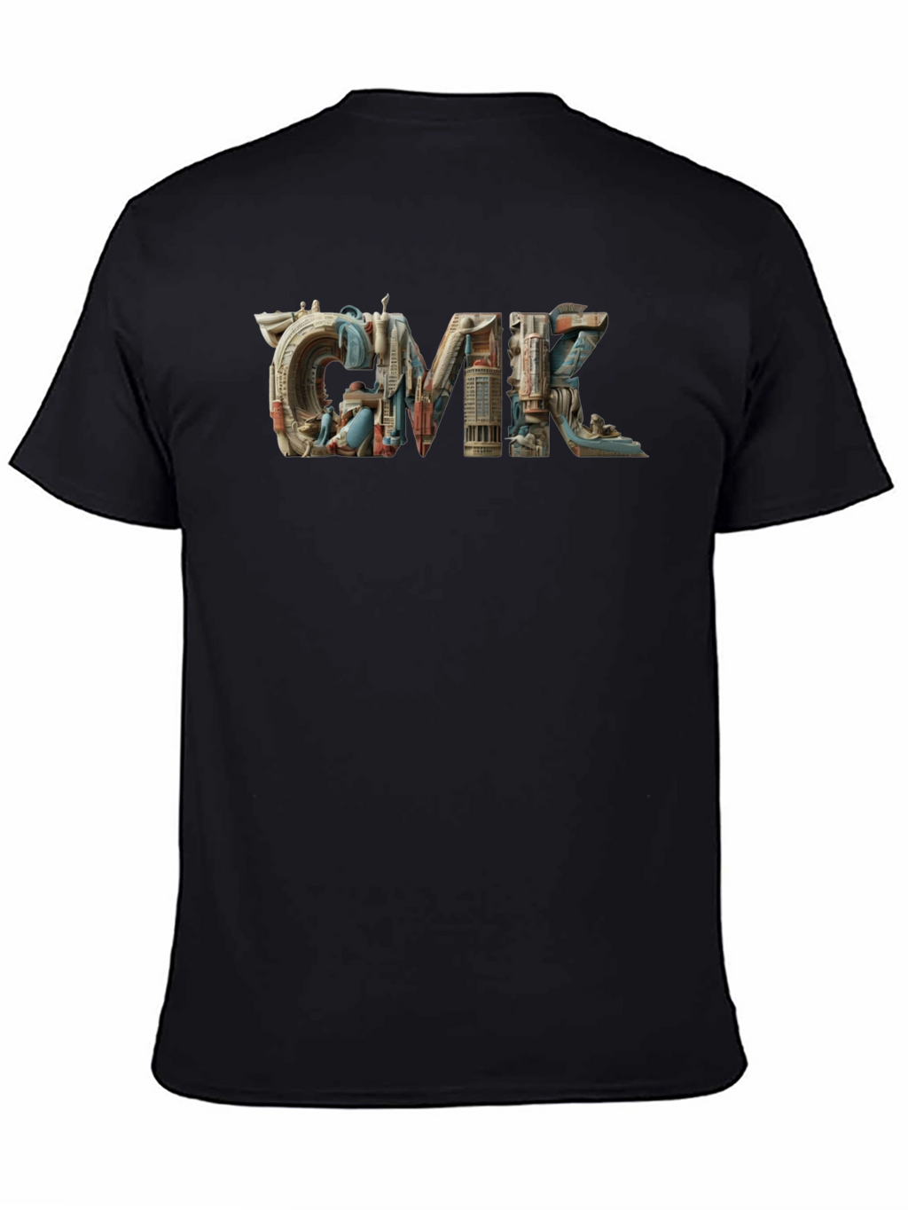 Architectural CMK Graphic T-Shirt - Black Cotton Blend