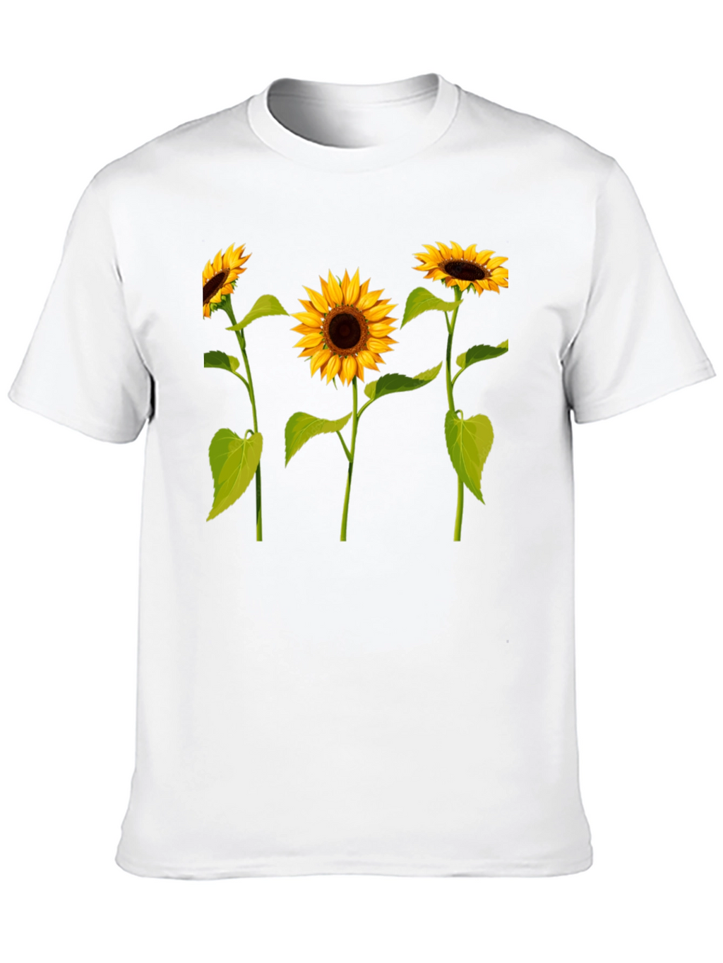 Sunflower Print Black T-Shirt - Casual Wear