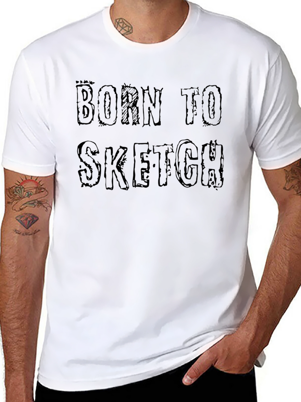 Born to Sketch Black Graphic T-Shirt