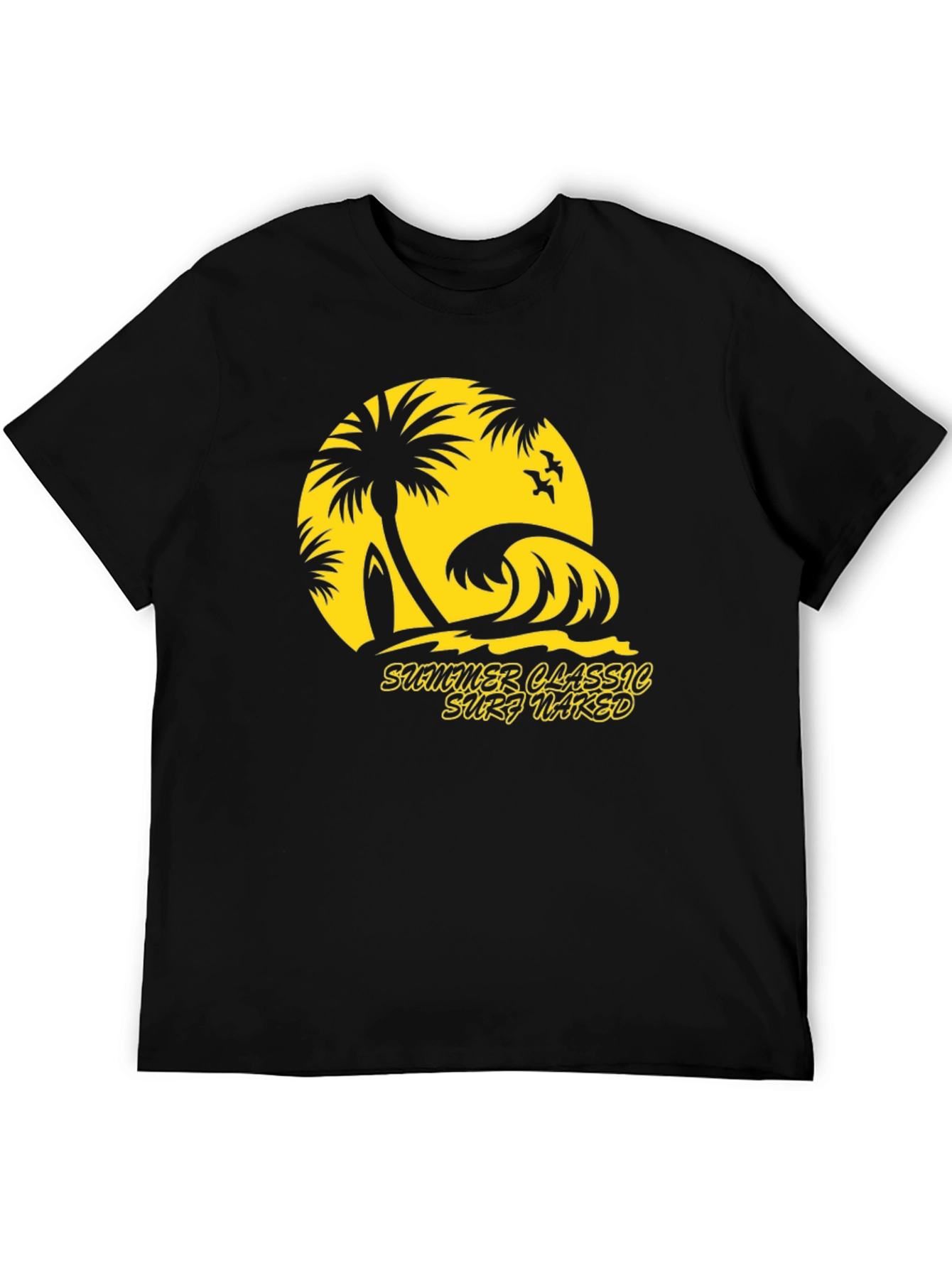 Summer Classic Surf Naked Graphic T-Shirt