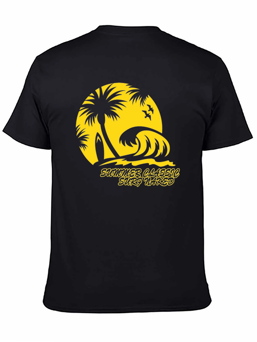 Summer Classic Surf Naked Graphic T-Shirt