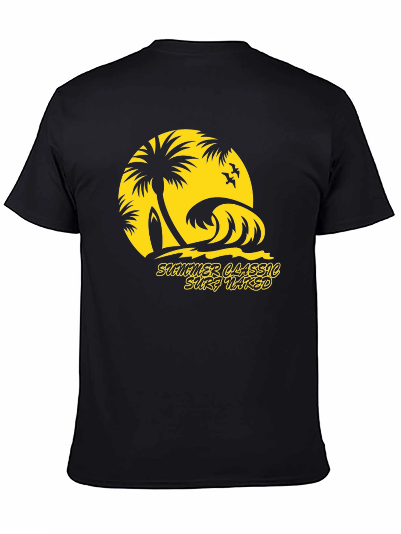 Summer Classic Surf Naked Graphic T-Shirt