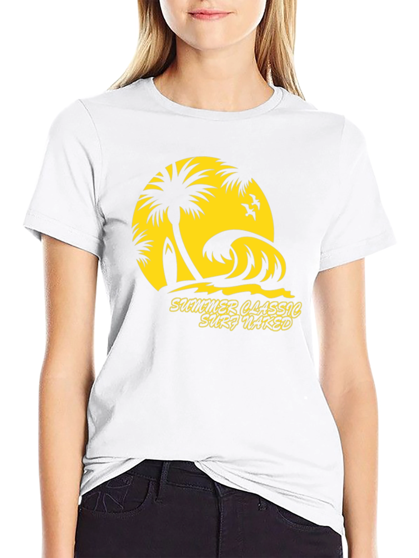 Summer Classic Surf Naked Graphic T-Shirt