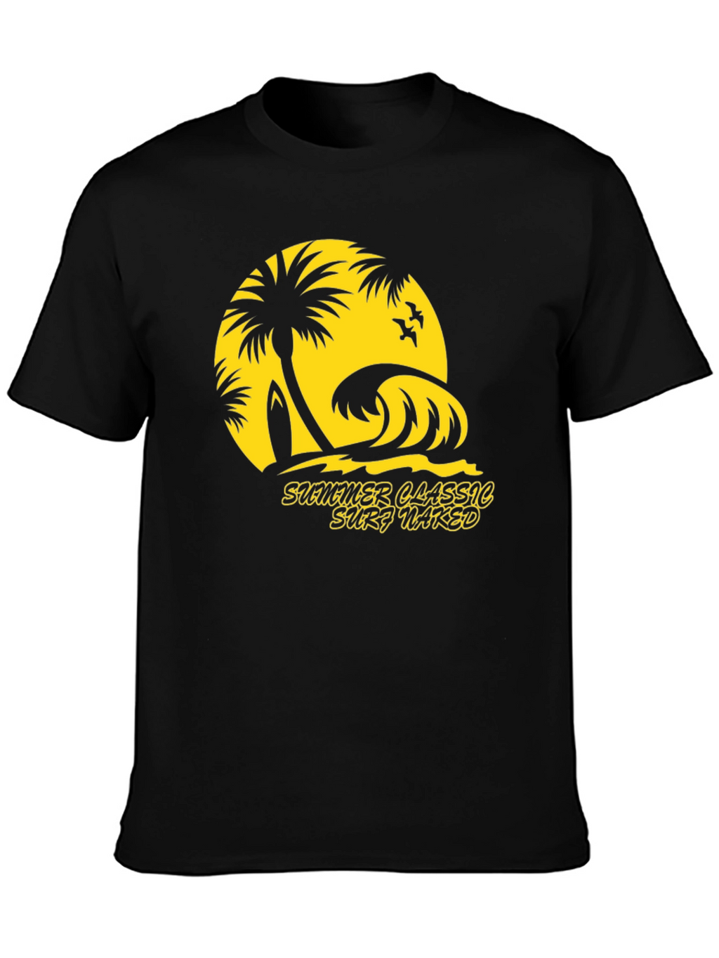 Summer Classic Surf Naked Graphic T-Shirt