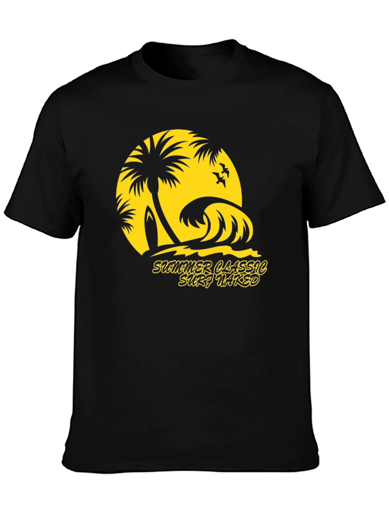 Summer Classic Surf Naked Graphic T-Shirt