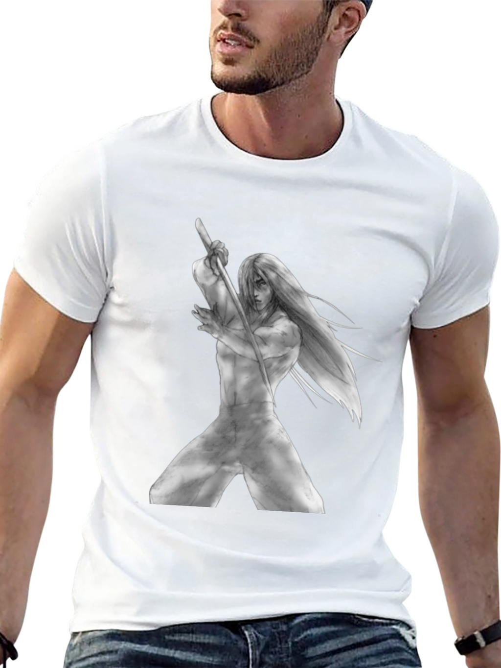 Unique Graphic Tee - Manga Samurai Style