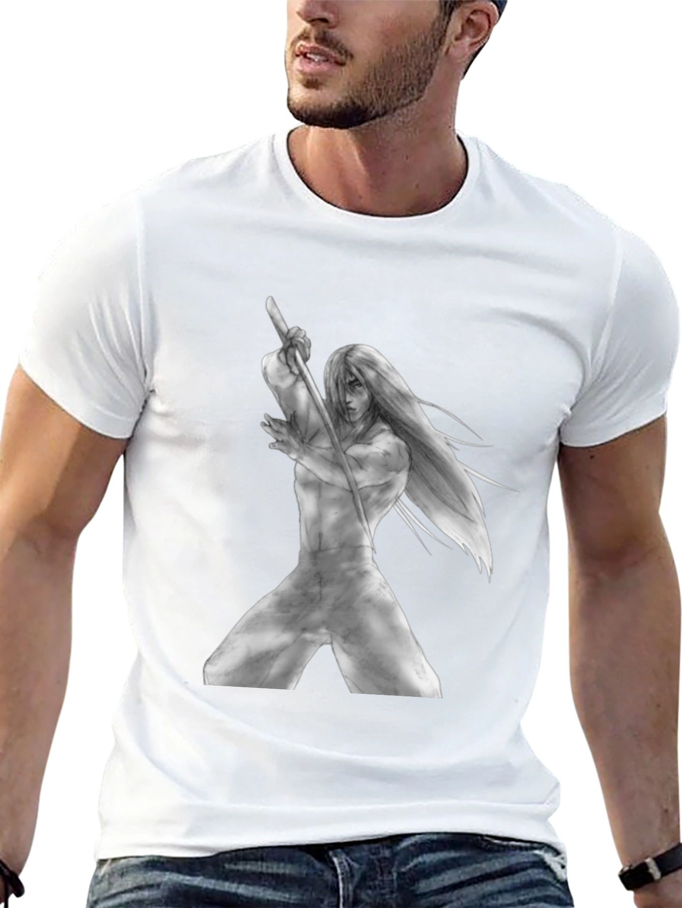 Unique Graphic Tee - Manga Samurai Style