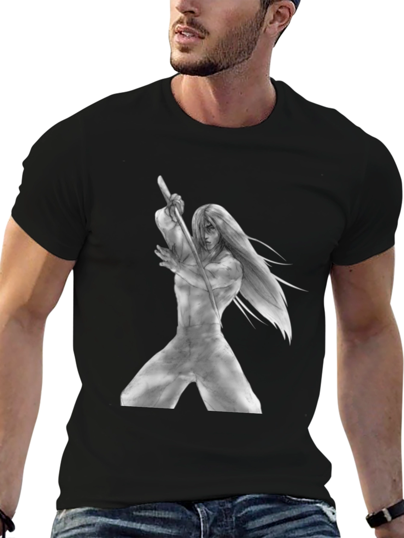 Unique Graphic Tee - Manga Samurai Style