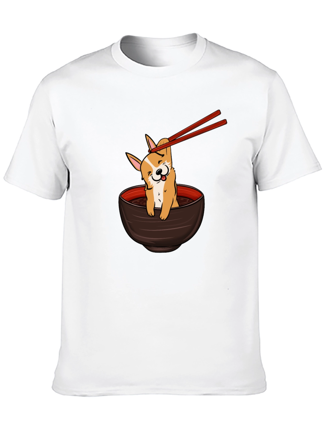 Corgi Ramen Bowl T-Shirt - Cute Dog Tee