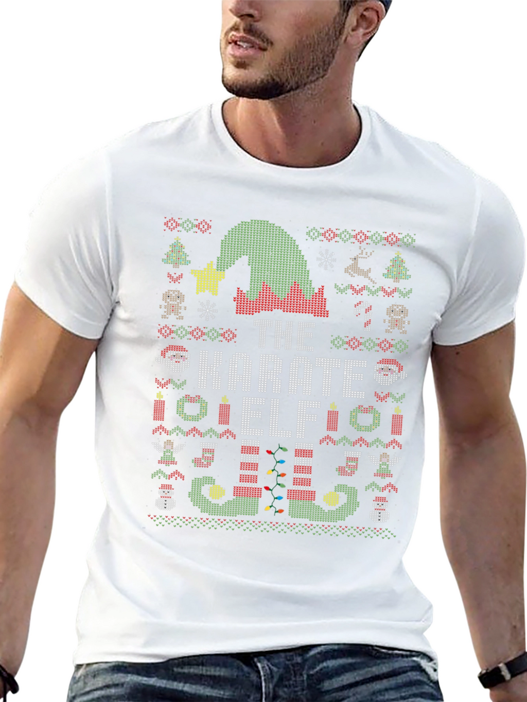 The Karate Elf Christmas Ugly Sweater T-Shirt