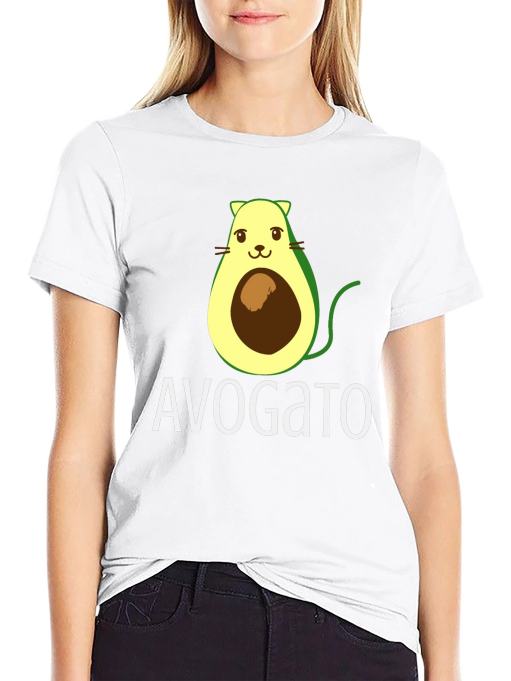Avogato T-Shirt - Avocado Cat Graphic Tee