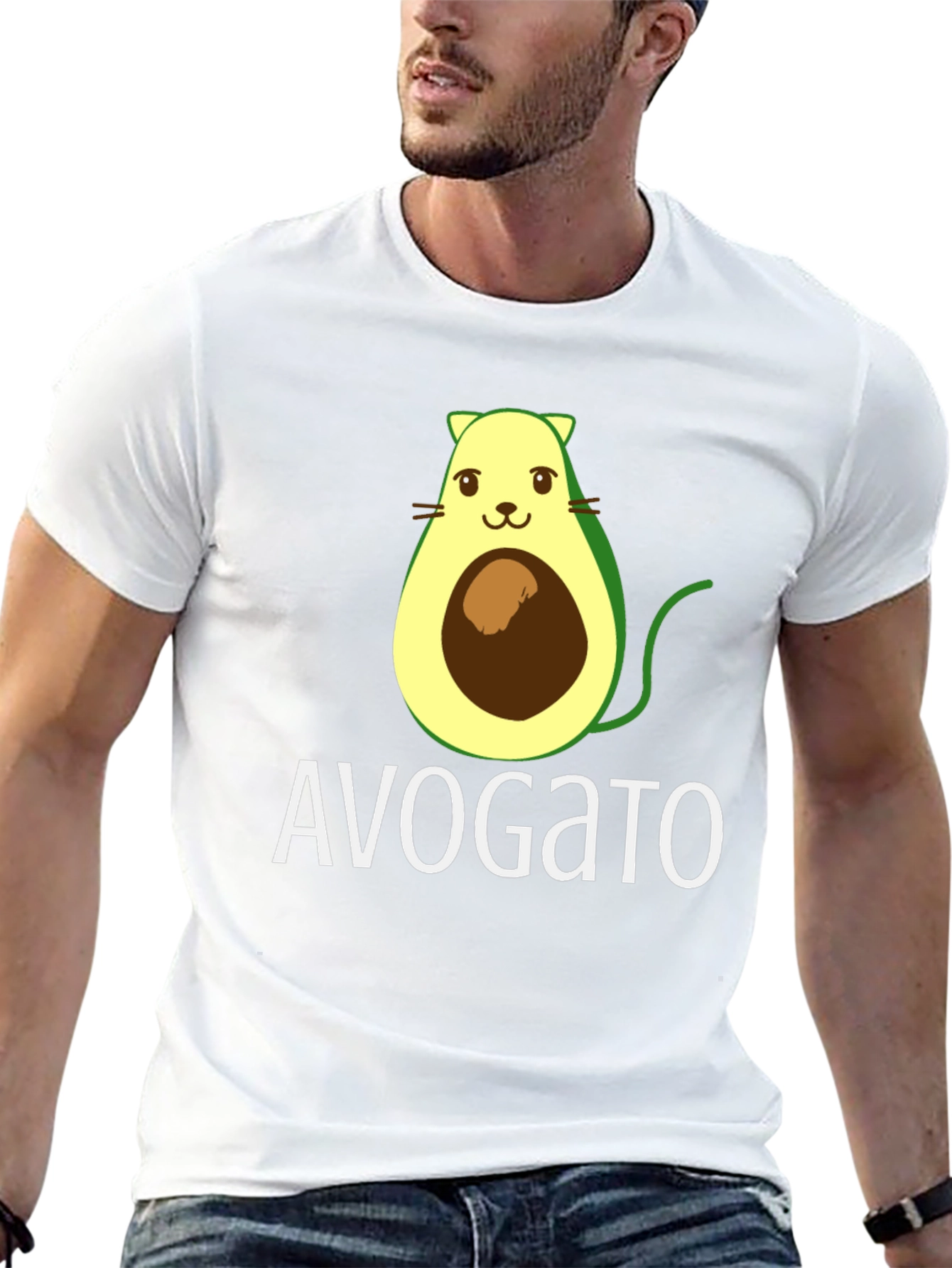 Avogato T-Shirt - Avocado Cat Graphic Tee