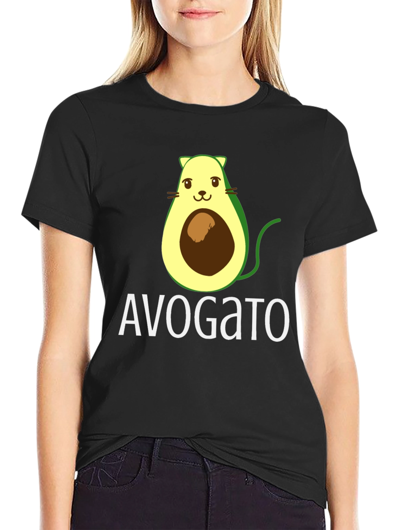 Avogato T-Shirt - Avocado Cat Graphic Tee