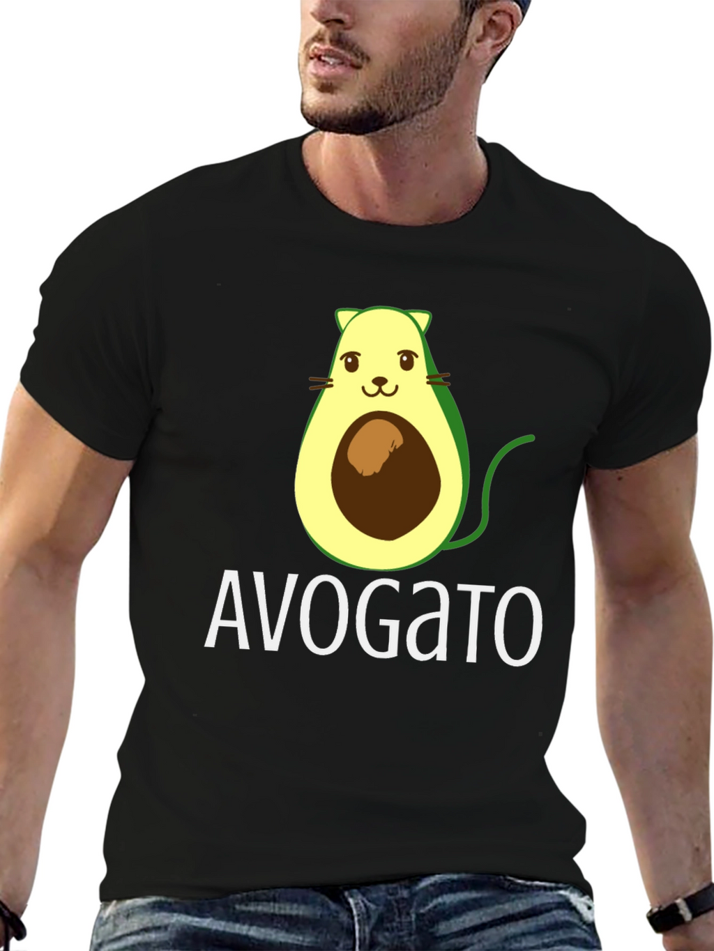 Avogato T-Shirt - Avocado Cat Graphic Tee