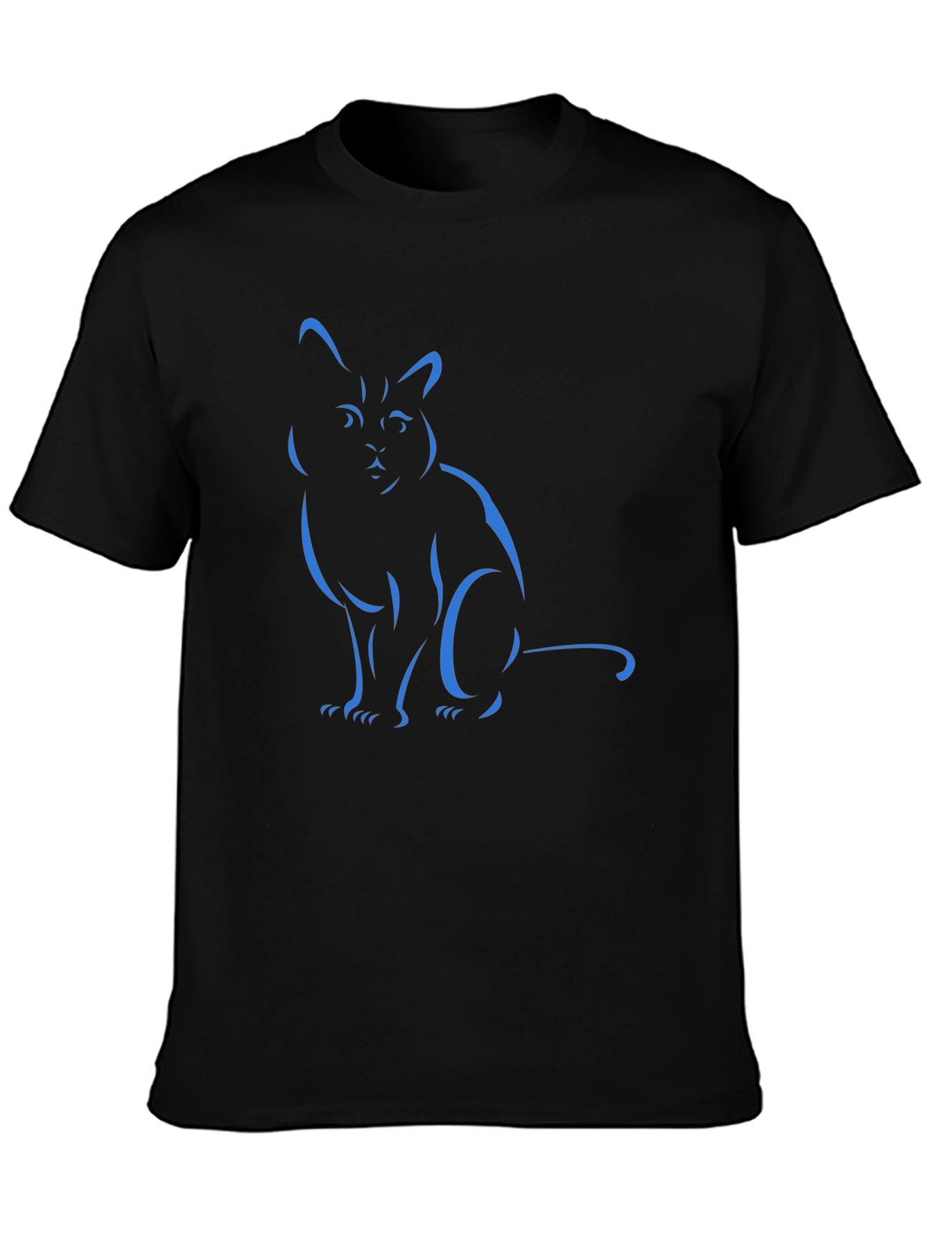 Black Cat Outline Graphic Tee - Stylish Casual Wear