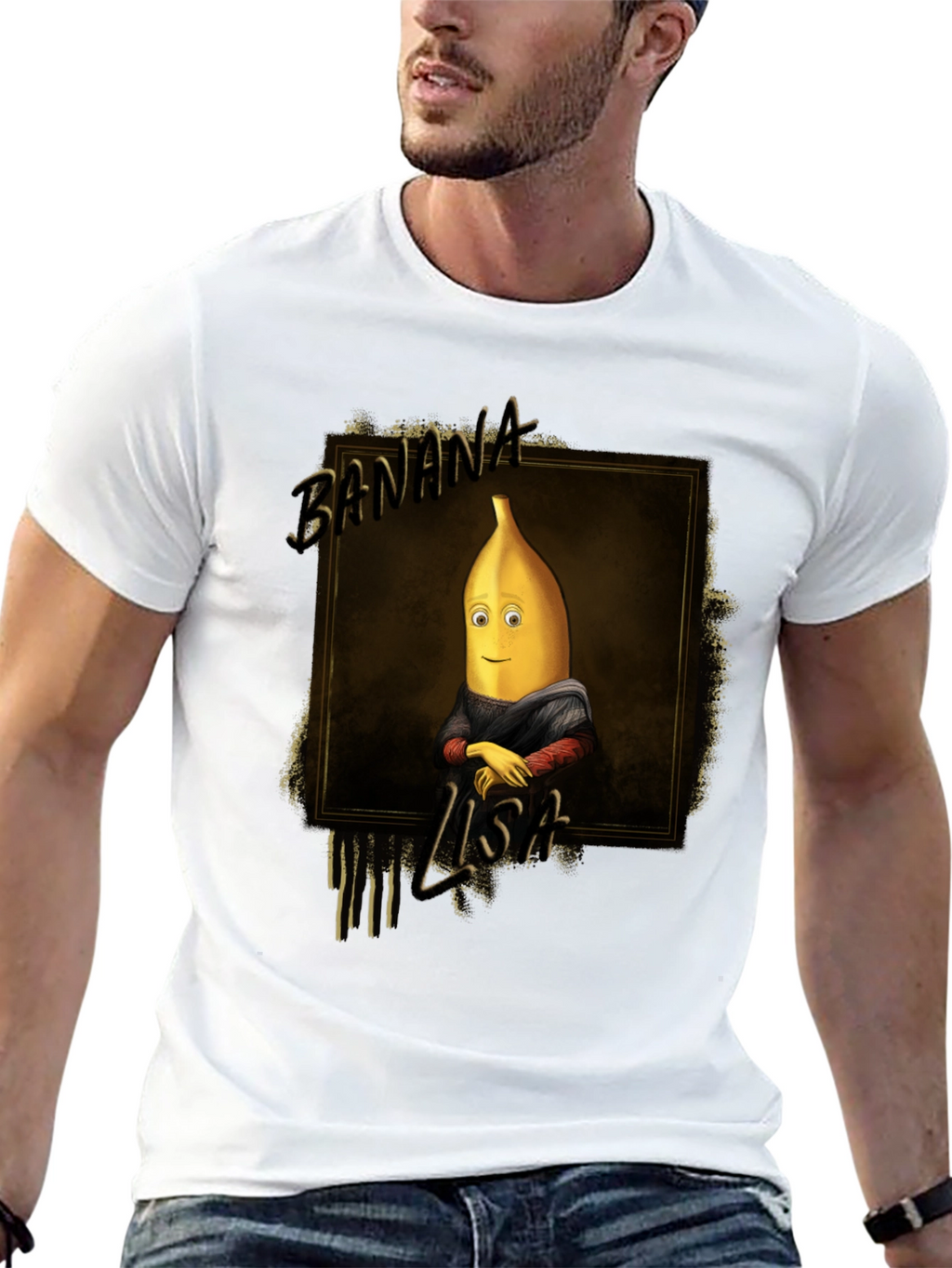 Banana Lisa Graphic Tee - Unique & Humorous