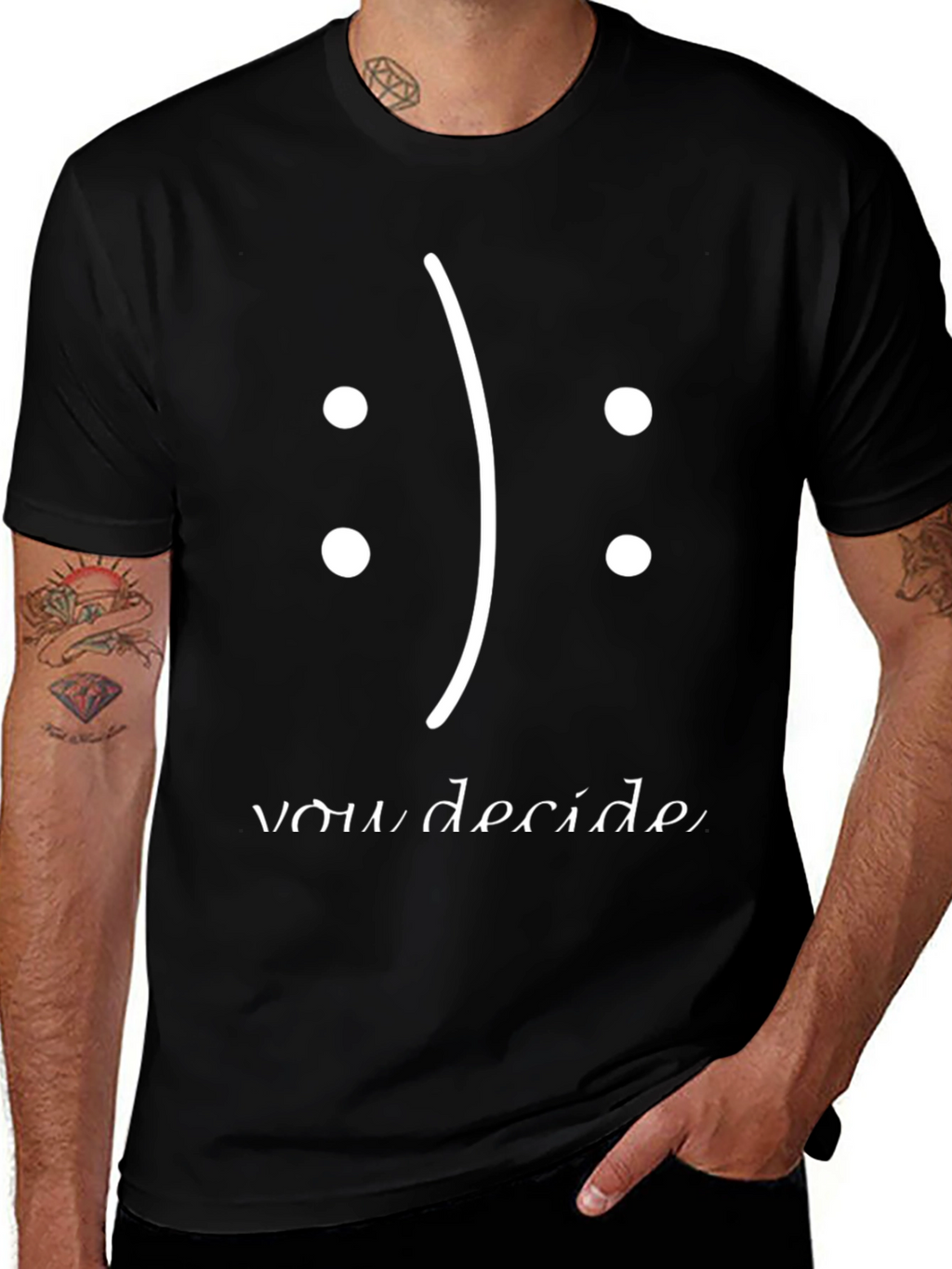 You Decide Graphic T-Shirt - Black Crew Neck