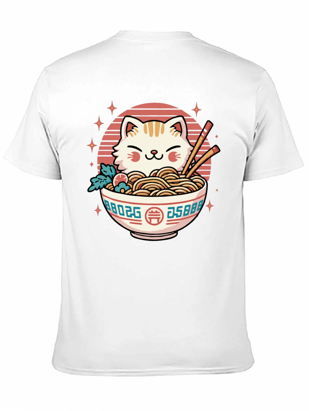 Cat Ramen Bowl Black T-Shirt