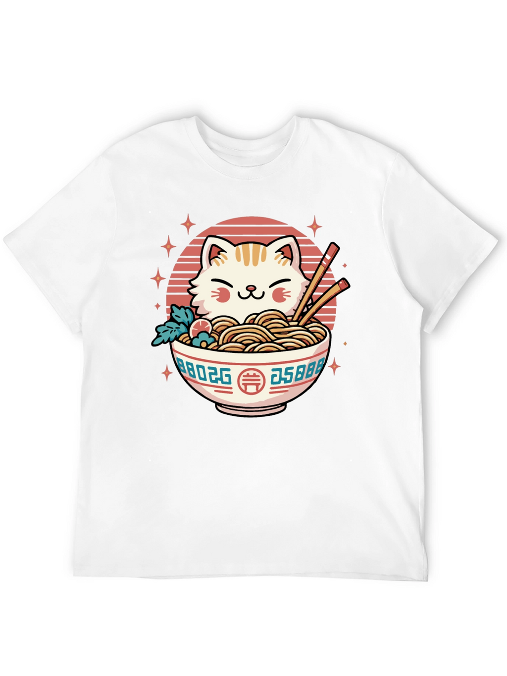 Cat Ramen Bowl Black T-Shirt