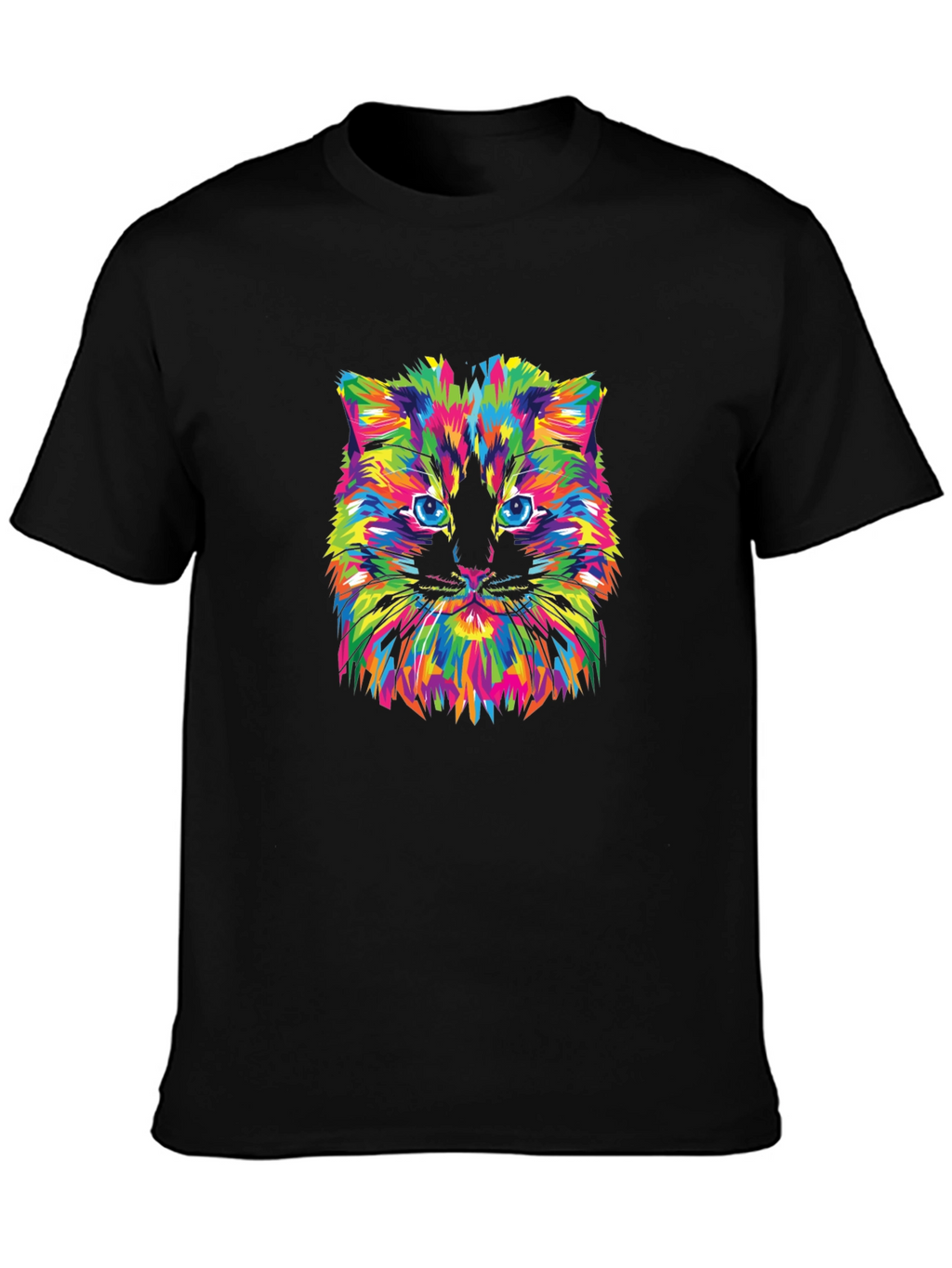 Vibrant Cat Graphic Tee - Soft Cotton Blend
