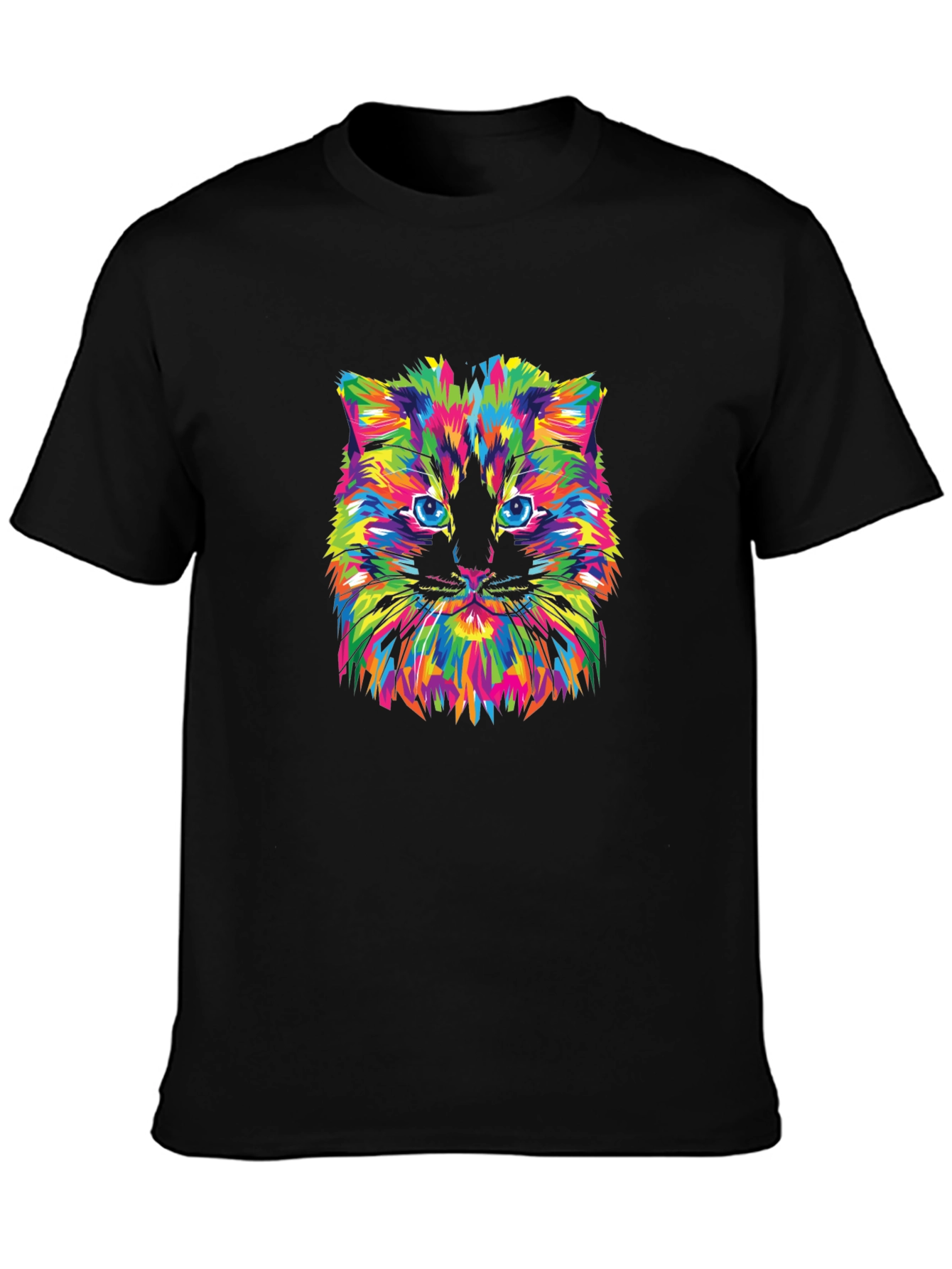 Vibrant Cat Graphic Tee - Soft Cotton Blend