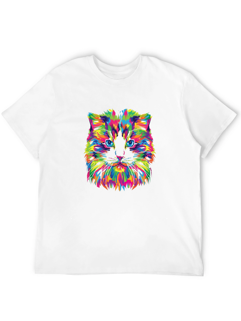Vibrant Cat Graphic Tee - Soft Cotton Blend