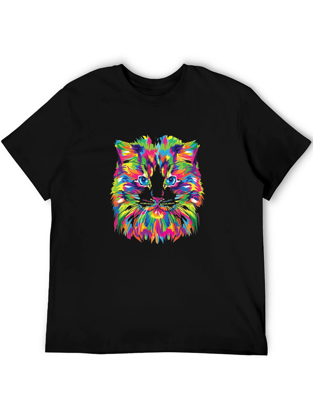 Vibrant Cat Graphic Tee - Soft Cotton Blend